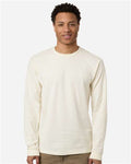 Tultex 291 Unisex Heavyweight Jersey Long Sleeve T-Shirt - Natural - model front