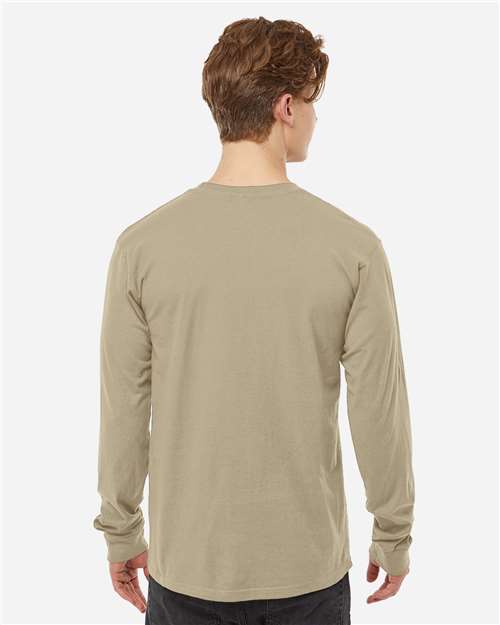Tultex 291 Unisex Heavyweight Jersey Long Sleeve T-Shirt - Sand - model back