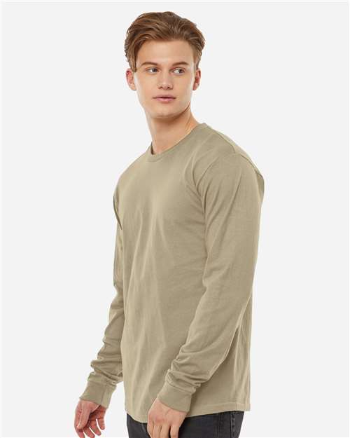 Tultex 291 Unisex Heavyweight Jersey Long Sleeve T-Shirt - Sand - model side