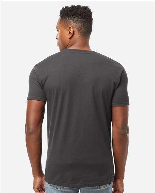 Tultex 293 Unisex Heavyweight Jersey Pocket T-Shirt - Charcoal - model back