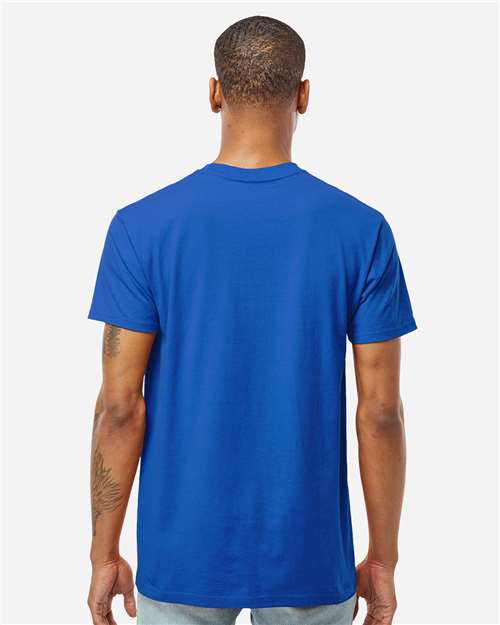 Tultex 293 Unisex Heavyweight Jersey Pocket T-Shirt - Royal - model back