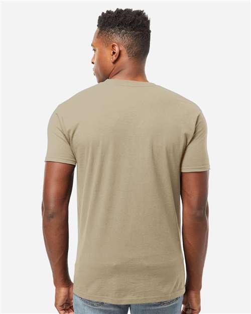 Tultex 293 Unisex Heavyweight Jersey Pocket T-Shirt - Sand - model back