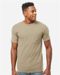 Tultex 293 Unisex Heavyweight Jersey Pocket T-Shirt - Sand - model front