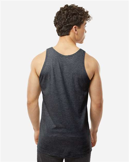 Tultex S105 Unisex Fine Jersey Tank Top - Heather Graphite - model back