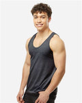 Tultex S105 Unisex Fine Jersey Tank Top - Heather Graphite - model side