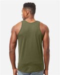Tultex S105 Unisex Fine Jersey Tank Top - Military Green - model back