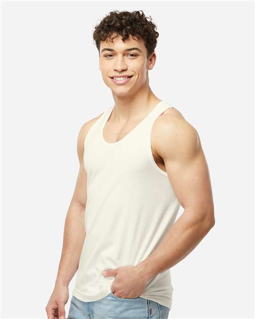 Tultex S105 Unisex Fine Jersey Tank Top - Natural - model side
