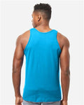 Tultex S105 Unisex Fine Jersey Tank Top - Turquoise - model back