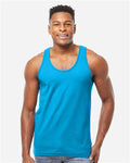 Tultex S105 Unisex Fine Jersey Tank Top - Turquoise - model front