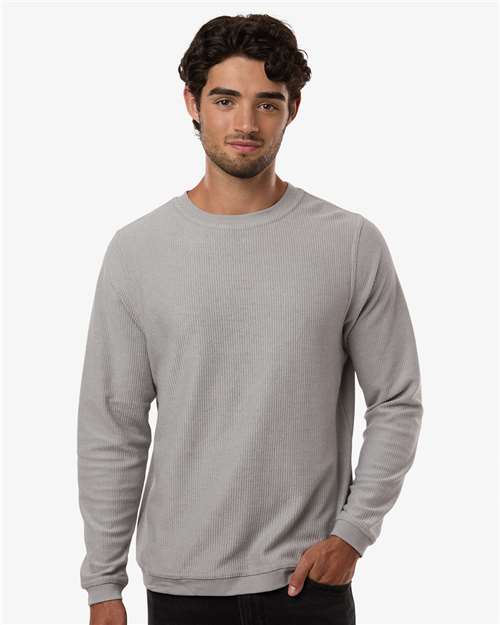 Boxercraft D02 Unisex Corded Crewneck Sweatshirt - Oxford - model front