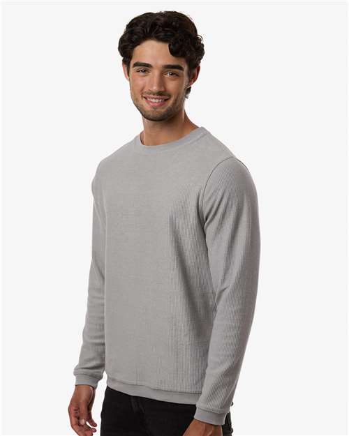 Boxercraft D02 Unisex Corded Crewneck Sweatshirt - Oxford - model side