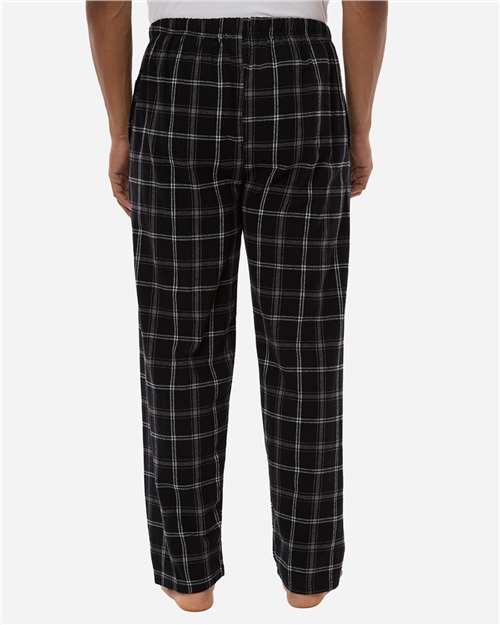 Boxercraft BM6624 Men's Harley Flannel Pants - Varsity Black Oxford Plaid - model back