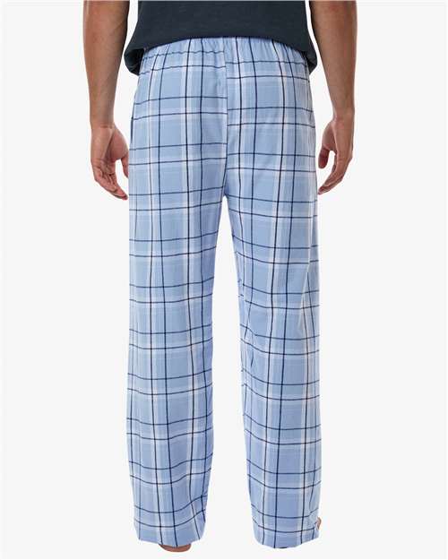 Boxercraft BM6624 Men's Harley Flannel Pants - Sky Blue Carnegie Plaid - model back