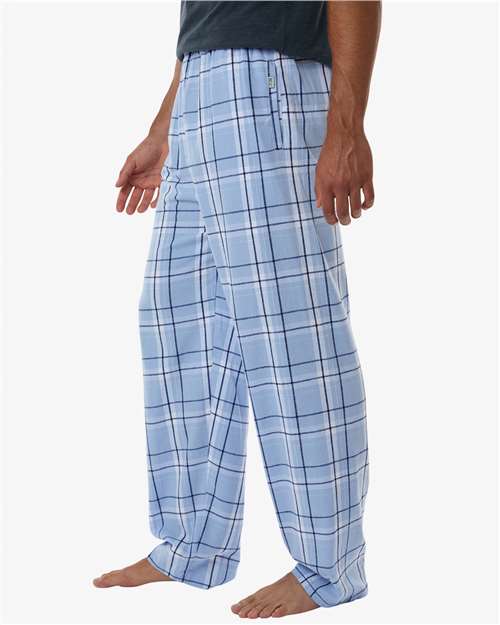Boxercraft BM6624 Men's Harley Flannel Pants - Sky Blue Carnegie Plaid - model side