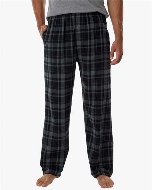 Boxercraft BM6624 Men's Harley Flannel Pants - Black Jordan Plaid - model front