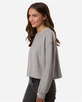 Boxercraft BW5102 Women's Ribbed Knit Cropped Boxy Crew - Oxford - model side