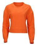 Boxercraft BW5102 Women's Ribbed Knit Cropped Boxy Crew - Orange - front