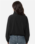 Boxercraft BW5204 Women's Stretch Woven Quarter-Zip Pullover - Black - model back