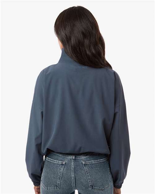 Boxercraft BW5204 Women's Stretch Woven Quarter-Zip Pullover - Castlerock - model back