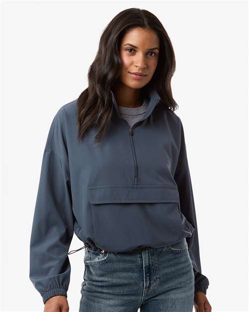 Boxercraft BW5204 Women's Stretch Woven Quarter-Zip Pullover - Castlerock - model front
