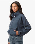 Boxercraft BW5204 Women's Stretch Woven Quarter-Zip Pullover - Castlerock - model side