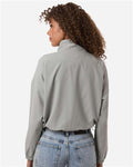 Boxercraft BW5204 Women's Stretch Woven Quarter-Zip Pullover - Oxford - model back