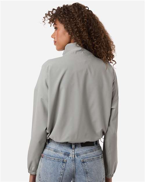 Boxercraft BW5204 Women's Stretch Woven Quarter-Zip Pullover - Oxford - model back