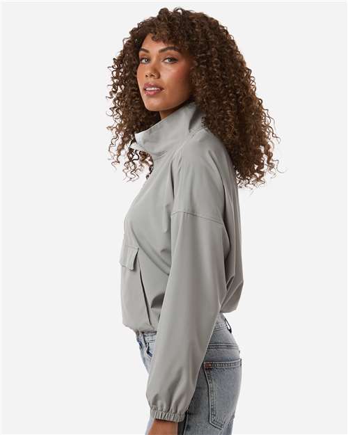Boxercraft BW5204 Women's Stretch Woven Quarter-Zip Pullover - Oxford - model side