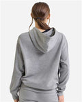 TriDri TD602 Unisex Jamie Recycled Hooded Sweatshirt - Heather Grey - model back