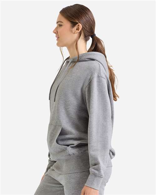 TriDri TD602 Unisex Jamie Recycled Hooded Sweatshirt - Heather Grey - model side