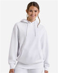 TriDri TD602 Unisex Jamie Recycled Hooded Sweatshirt - White - model front
