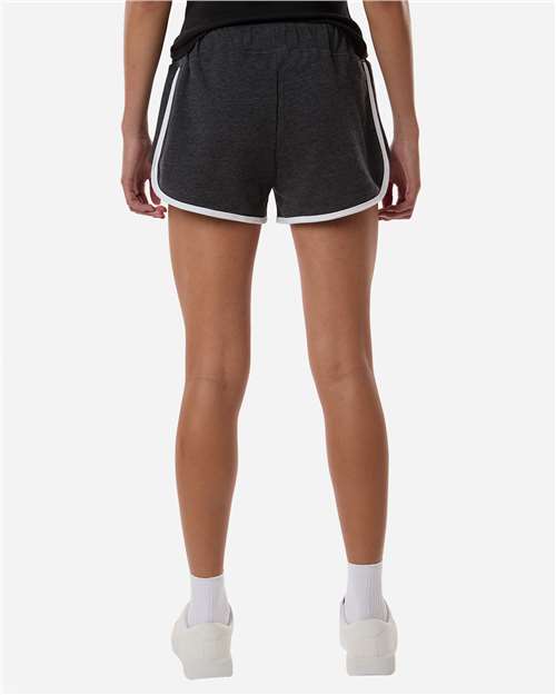 Boxercraft BW6402 Women's French Terry Shorts - Charcoal Heather/ White - model back