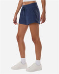 Boxercraft BW6506 Women's Ribbed Knit Shorts - Navy - model side