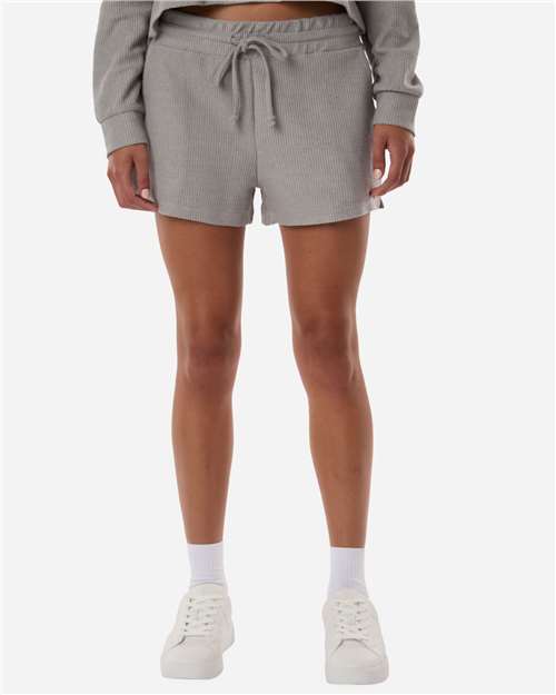 Boxercraft BW6506 Women's Ribbed Knit Shorts - Oxford - model front