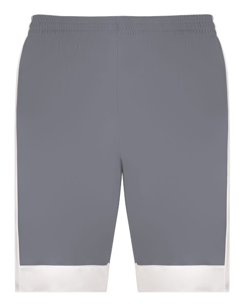 Augusta Sportswear 6889 Unisex Match-Up Basketball Shorts - Graphite/ White - front