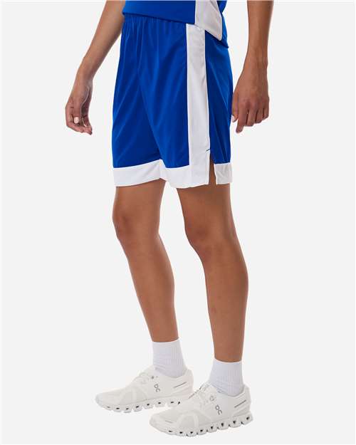 Augusta Sportswear 6889 Unisex Match-Up Basketball Shorts - Royal/ White - model side