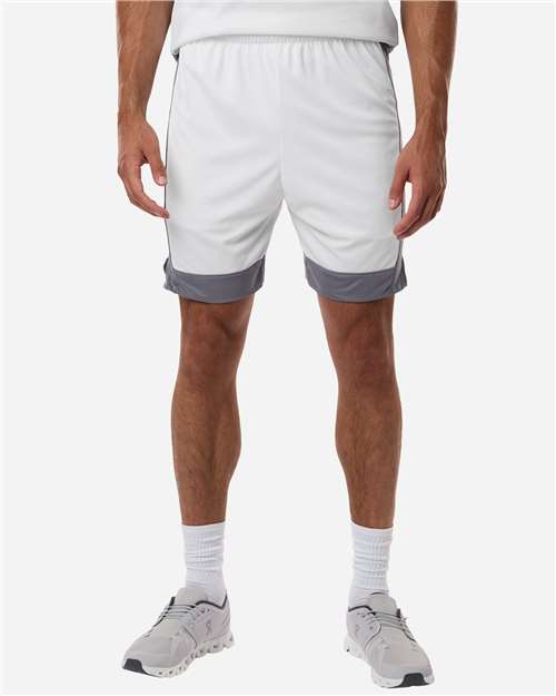 Augusta Sportswear 6889 Unisex Match-Up Basketball Shorts - White/ Graphite - model front