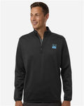 HUK H130098 Men's Coldfront+ Quarter-Zip Pullover - Heather Black - model front