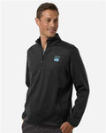 HUK H130098 Men's Coldfront+ Quarter-Zip Pullover - Heather Black - model side