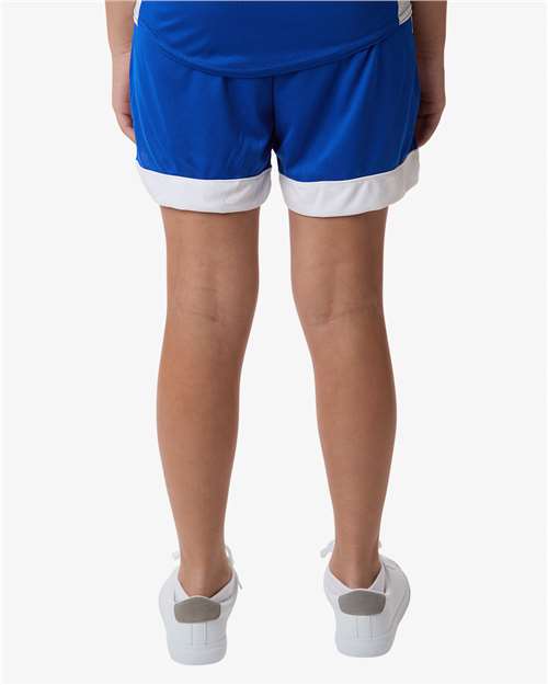 Augusta Sportswear 6890 Youth Match-Up Basketball Shorts - Royal/ White - model back