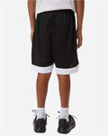 Augusta Sportswear 6890 Youth Match-Up Basketball Shorts - Black/ White - model back