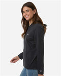 HUK H6130023 Women's Coldfront+ Hooded Sweatshirt - Heather Black - model side