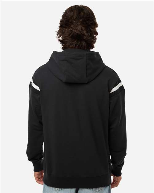 Holloway 223526 Unisex Heritage Prep Hooded Sweatshirt - Black/ Vanilla - model back