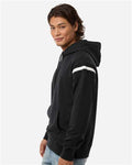 Holloway 223526 Unisex Heritage Prep Hooded Sweatshirt - Black/ Vanilla - model side