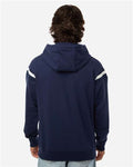 Holloway 223526 Unisex Heritage Prep Hooded Sweatshirt - Navy/ Vanilla - model back