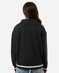 Holloway 223782 Women's Heritage Prep Quarter-Zip Pullover - Black/ Vanilla - model back