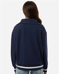 Holloway 223782 Women's Heritage Prep Quarter-Zip Pullover - Navy/ Vanilla - model back