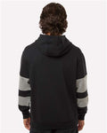 Holloway 229576 Unisex Jackson Way Hooded Sweatshirt - Black/ Charcoal Heather - model back