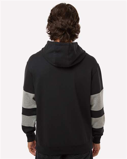 Holloway 229576 Unisex Jackson Way Hooded Sweatshirt - Black/ Charcoal Heather - model back
