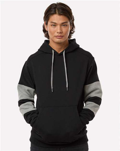 Holloway 229576 Unisex Jackson Way Hooded Sweatshirt - Black/ Charcoal Heather - model front